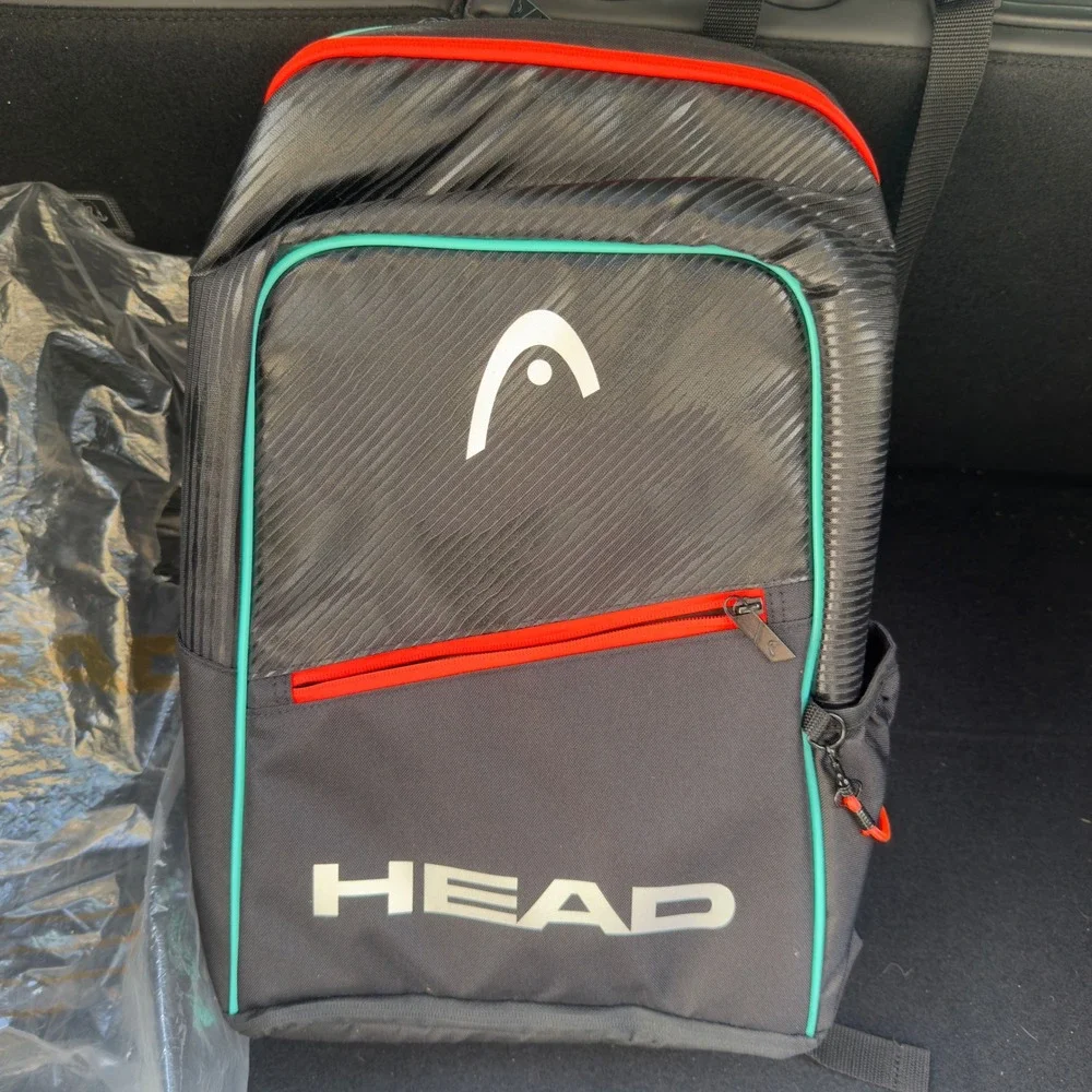 NWT HEAD Tour Tennis Pickleball Backpack Black Teal Orange Size Large